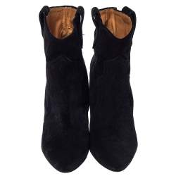 Isabel Marant Black Suede Roxann Ankle Boots Size 38