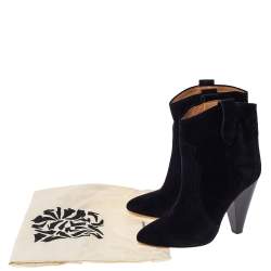 Isabel Marant Black Suede Roxann Ankle Boots Size 38