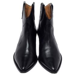 Pre Owned Isabel Marant Black Leather Dewina Ankle Boots Size 39