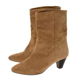 Pre Owned Isabel Marant Light Brown Suede Dyna Ankle Boots Size 37