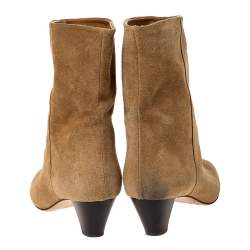 Pre Owned Isabel Marant Light Brown Suede Dyna Ankle Boots Size 37