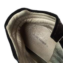 Pre Owned Isabel Marant Black Suede And Leather Bekett Wedge High Top Sneakers Size 37