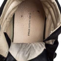 Pre Owned Isabel Marant Black Suede And Leather Bekett Wedge High Top Sneakers Size 39