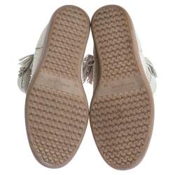 Pre Owned Isabel Marant Cream Perforated Suede Basley Ankle Boots Size 39