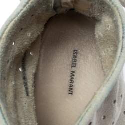 Pre Owned Isabel Marant Cream Perforated Suede Basley Ankle Boots Size 39