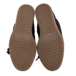 Pre Owned Isabel Marant Black Suede Bobby Lace Up Wedge Sneakers Size 36