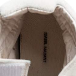 Pre Owned Isabel Marant Grey Suede Bekett Wedge Sneakers Size 37