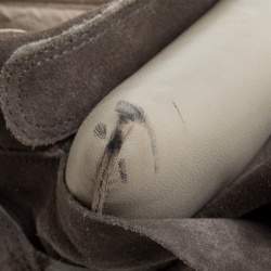 Pre Owned Isabel Marant Grey Suede And Leather Bekett Wedge High Top Sneakers Size 38