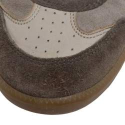 Pre Owned Isabel Marant Grey Suede And Leather Bekett Wedge High Top Sneakers Size 38