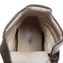 Pre Owned Isabel Marant Grey Suede And Leather Bekett Wedge High Top Sneakers Size 38