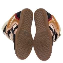 Pre Owned Isabel Marant Multicolor Suede Leather Bekett Wedge High Top Sneakers Size 39
