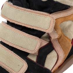 Pre Owned Isabel Marant Multicolor Suede Leather Bekett Wedge High Top Sneakers Size 39