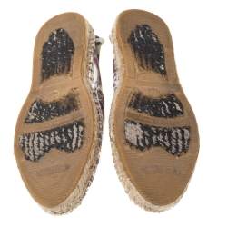 Pre Owned Isabel Marant Multicolor Canvas Espadrille Flats Size 38