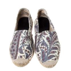 Pre Owned Isabel Marant Multicolor Canvas Espadrille Flats Size 38