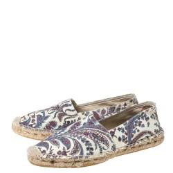 Pre Owned Isabel Marant Multicolor Canvas Espadrille Flats Size 38