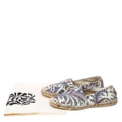 Pre Owned Isabel Marant Multicolor Canvas Espadrille Flats Size 38