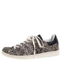 Pre Owned Isabel Marant Beige Leopard Print Calfhair and Leather Low Top Sneakers Size 41