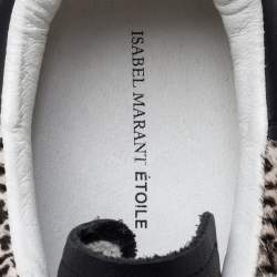 Pre Owned Isabel Marant Beige Leopard Print Calfhair and Leather Low Top Sneakers Size 41