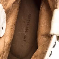 Pre Owned Isabel Marant Cream Studded Leather Boots Size 39