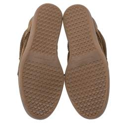 Pre Owned Isabel Marant Brown Suede Leather Bobby Wedge Lace Up Sneakers Size 40
