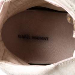 Pre Owned Isabel Marant Grey Suede Leather Bekett Wedge High Top Sneaker Size 40