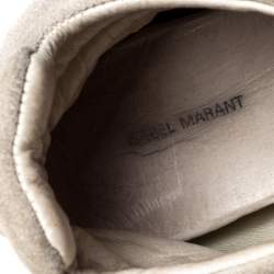 Pre Owned Isabel Marant Beige Suede Leather Bekett Wedge High Top Sneaker Size 38