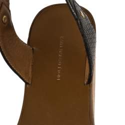 Pre Owned Isabel Marant Black Leather and Jute Zia Wooden Wedge Ankle Strap Sandals Size 37