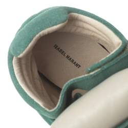 Pre Owned Isabel Marant Green Suede And Leather Bekett Wedge High Top Sneakers Size 37