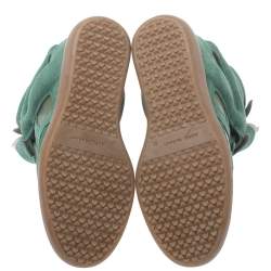Pre Owned Isabel Marant Green Suede And Leather Bekett Wedge High Top Sneakers Size 37