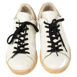 Pre Owned Isabel Marant White Leather Low Top Sneakers Size 38
