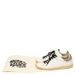 Pre Owned Isabel Marant White Leather Low Top Sneakers Size 38