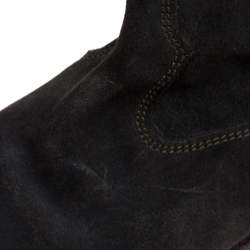 Pre Owned Isabel Marant Olive Green Suede Ankle Boots Size 38