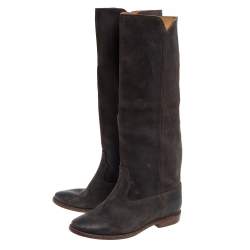 Pre Owned Isabel Marant Brown Suede Knee Length Boots Size 39