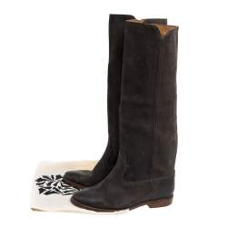 Pre Owned Isabel Marant Brown Suede Knee Length Boots Size 39