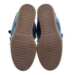 Pre Owned Isabel Marant Blue Canvas Wedge High Top Sneaker Size 38