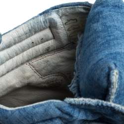 Pre Owned Isabel Marant Blue Canvas Wedge High Top Sneaker Size 38