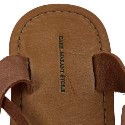 Pre Owned Isabel Marant Tan Leather Amy Lace-Up Flat Sandals Size 35