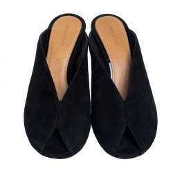 Pre Owned Isabel Marant Black Suede Meirid Slip On Sandals Size 36