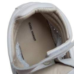Pre Owned Isabel Marant White Leather Bekett Wedge High Top Sneakers Size 39