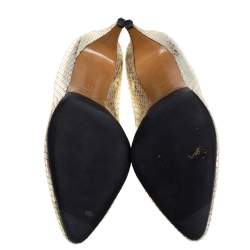 Pre Owned Isabel Marant Gold Mirror Suede Snakeskin Effect Pumps Size 38