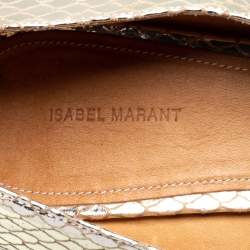 Pre Owned Isabel Marant Gold Mirror Suede Snakeskin Effect Pumps Size 38