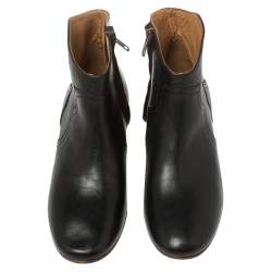 Pre Owned Isabel Marant Black Leather Dicker Ankle Length Boots Size 38