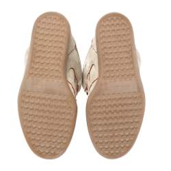 Pre Owned Isabel Marant Grey Suede with Metallic Red Leather Trim Bekett Wedge Sneakers Size 36