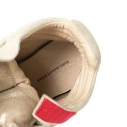 Pre Owned Isabel Marant Grey Suede with Metallic Red Leather Trim Bekett Wedge Sneakers Size 36