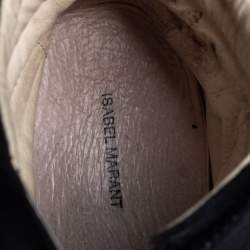 Pre Owned Isabel Marant Black Suede And Leather High Top Wedge Sneakers Size 39