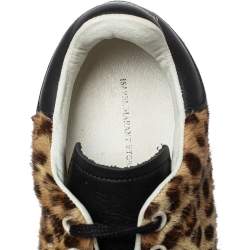 Isabel Marant Brown/Black Leopard Print Pony Hair And Leather Sneakers Size 36