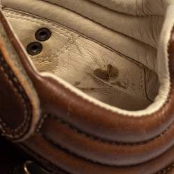 Pre Owned Isabel Marant Brown Suede And Leather Bekett Wedge High Top Sneakers Size 39