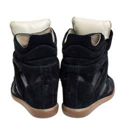 Pre Owned Isabel Marant Black Suede And Leather Bekett High Top Sneakers Size 41