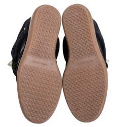 Pre Owned Isabel Marant Black Suede And Leather Bekett High Top Sneakers Size 41