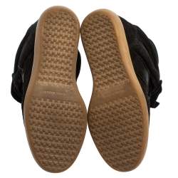 Pre Owned Isabel Marant Black Suede Velcro High Top Sneakers Size 37